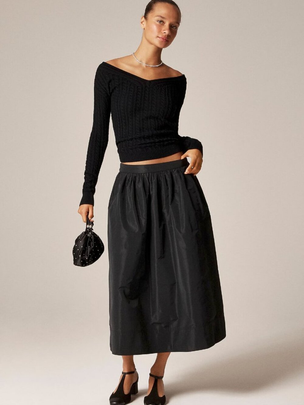 J Crew Midi Ball Skirt in Taffeta